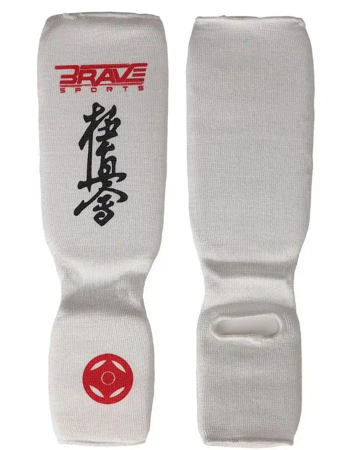 Защита голеностопа эластичный иероглифами  белая