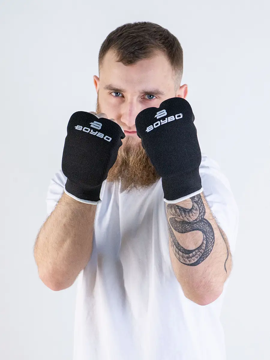 Накладки для каратэ BoyBo BO130, хлопок, черные