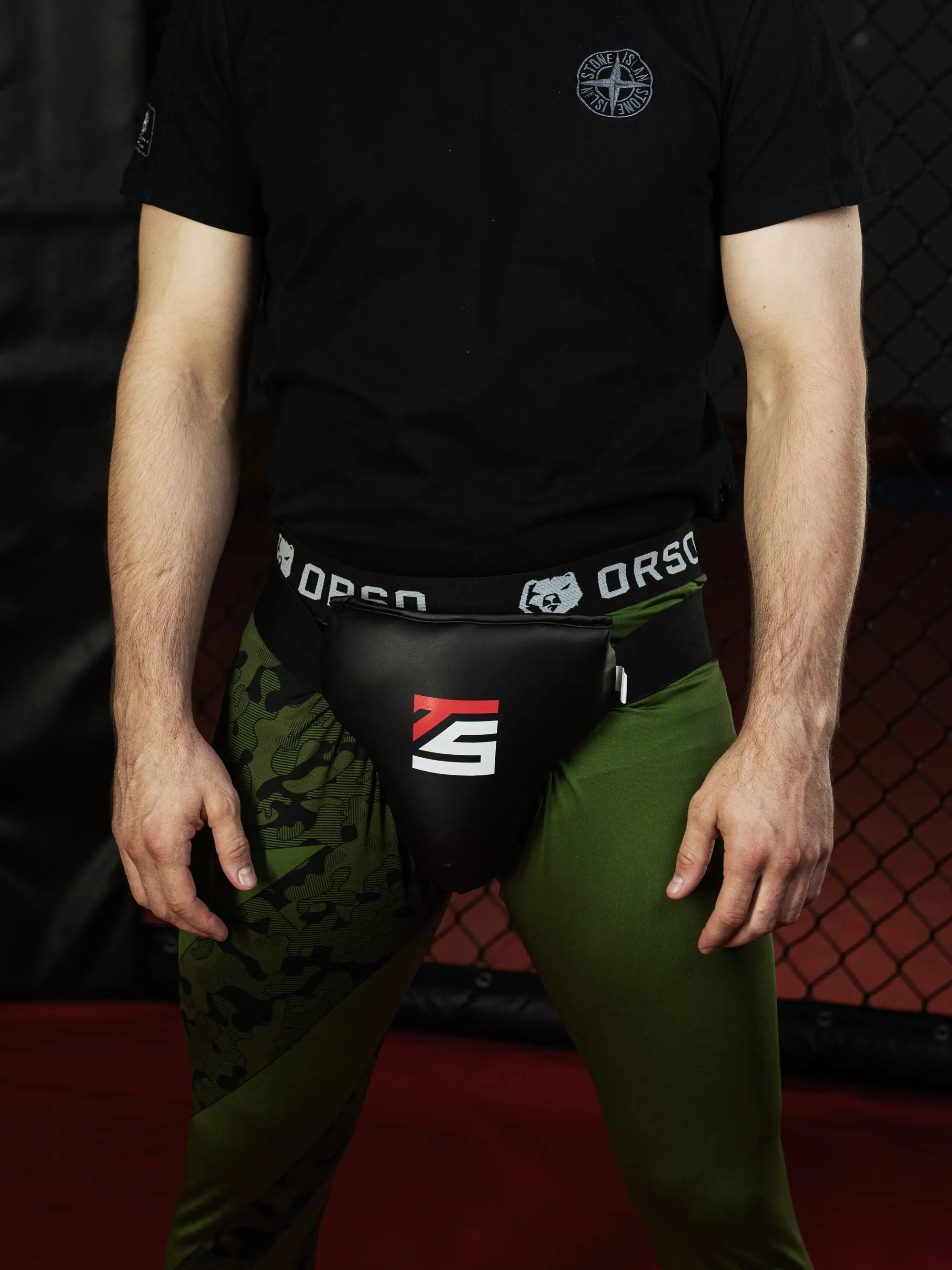 Защита паха мужская, бандаж черный Tomorrow Star с черной резинкой