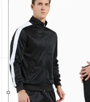 Олимпийка черная  с белыми полосками 8403