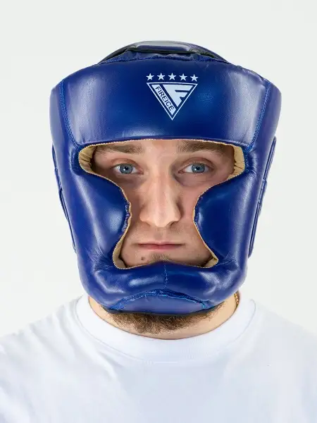 Шлем боксерский тренировочный FIREICE, закрытый, синий, FLEX