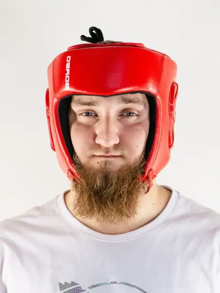 Шлем BoyBo TITAN, IB-24-1, кожа (одобрены ФБР), красный