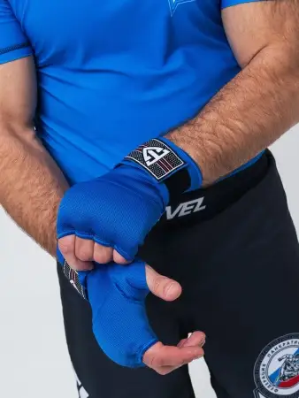 Бинты быстрые для бокса гелевые TS Sport (синие)