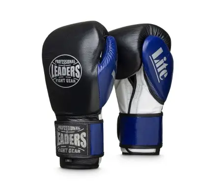 Перчатки боксерские LEADERS LiteSeries (черно-синие)