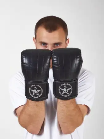 Перчатки снарядные LONE STAR на липучке, кожа