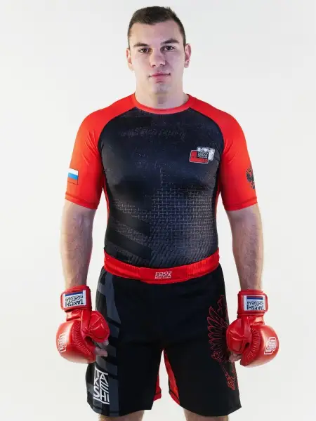 Рашгард с коротким рукавом TFG Союз ММА России Детский (Lite) (черный-красный)