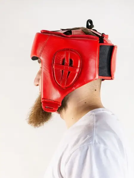 Шлем BoyBo TITAN, IB-24-1, кожа (одобрены ФБР), красный