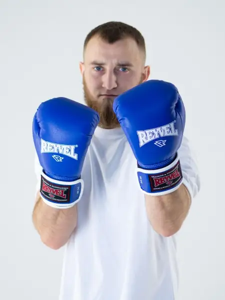 Перчатки боксёрские Reyvel Винил 80 (Синие)