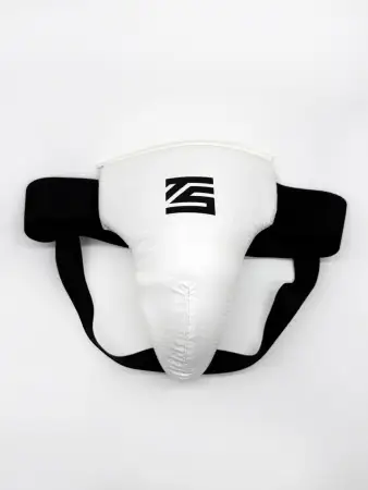 Защита паха мужская, бандаж белый Tomorrow Star с черной резинкой