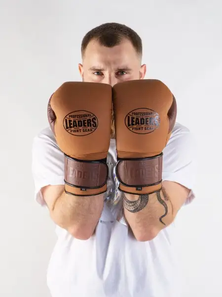 Перчатки боксерские LEADERS HERITAGE BR/BG (коричневый/бежевый)