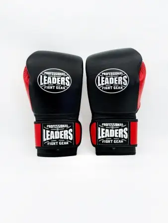 Перчатки боксерские LEADERS LiteSeries (черно-красные)