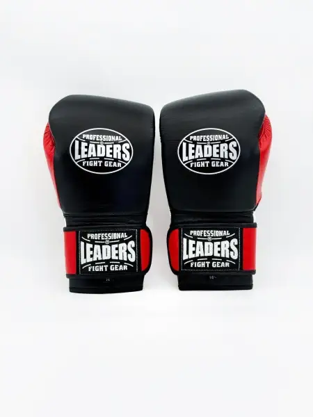 Перчатки боксерские LEADERS LiteSeries (черно-красные)