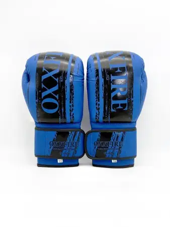 Боксерские перчатки OXXFIRE COMFORT, PVC,  синий/черный