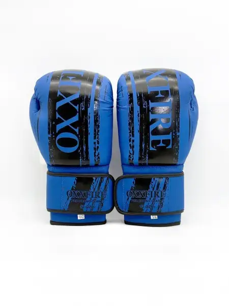 Боксерские перчатки OXXFIRE COMFORT, PVC,  синий/черный