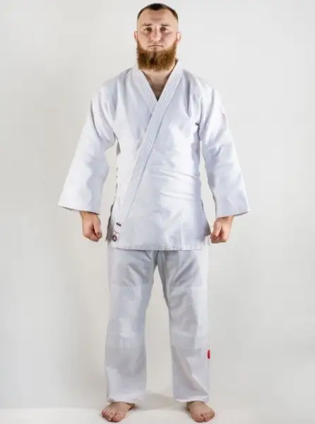 C555 Кимоно для дзюдо подростковое Clinch Judo Red FDR белое