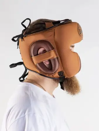 Шлем боксерский LEADERS LS MEX HERITAGE BR/BG 1/2 (коричневый/бежевый)