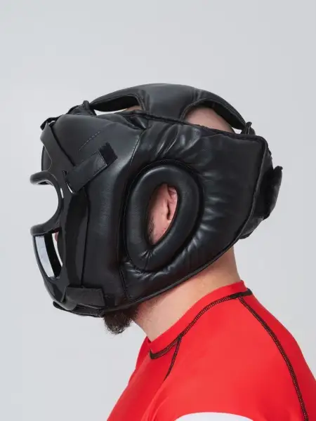 Шлем боксерский TS Sport с решеткой черный (XL)