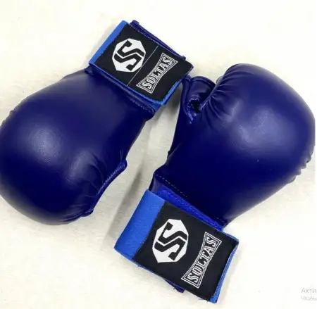 Перчатки накладки для карате SOLTAS, цвет ,синий,