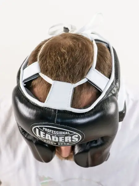 Шлем боксерский LEADERS LS MEX BK/WH (кожа, черный/белый)
