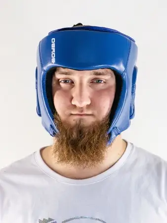 Шлем BoyBo TITAN, IB-24-1, кожа ( одобрены ФБР), синий