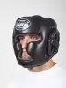 Шлем боксерский LEADERS LS FULL FACE (кожа, черный)