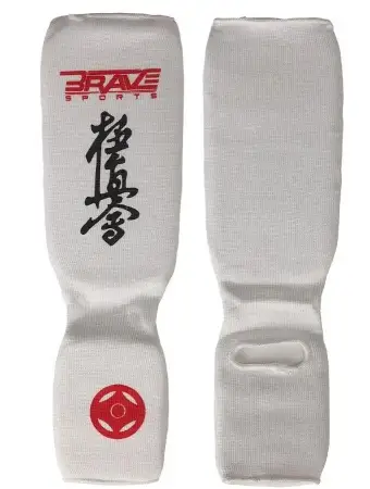 Защита голеностопа эластичный иероглифами  белая