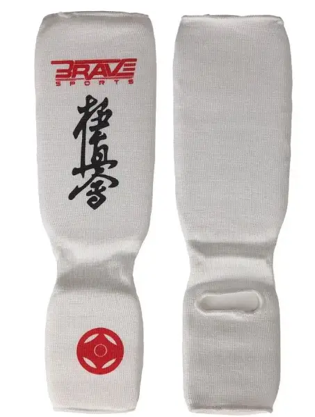 Защита голеностопа эластичный иероглифами  белая