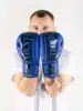 Боксерские перчатки OXXFIRE Muay Thai PRO, PVC,  синий/черный