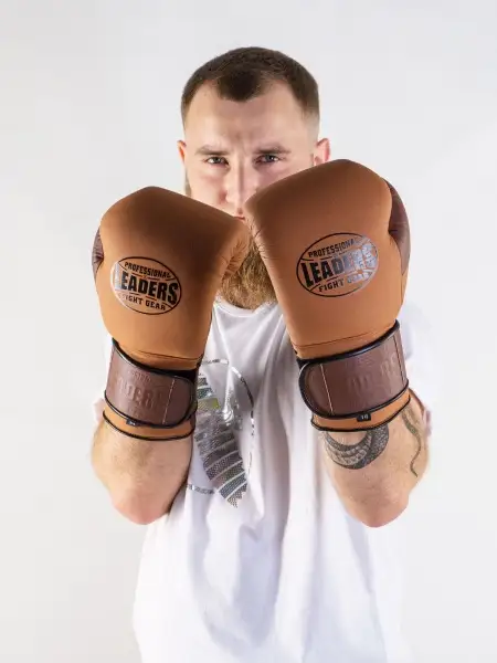 Перчатки боксерские LEADERS HERITAGE BR/BG (коричневый/бежевый)