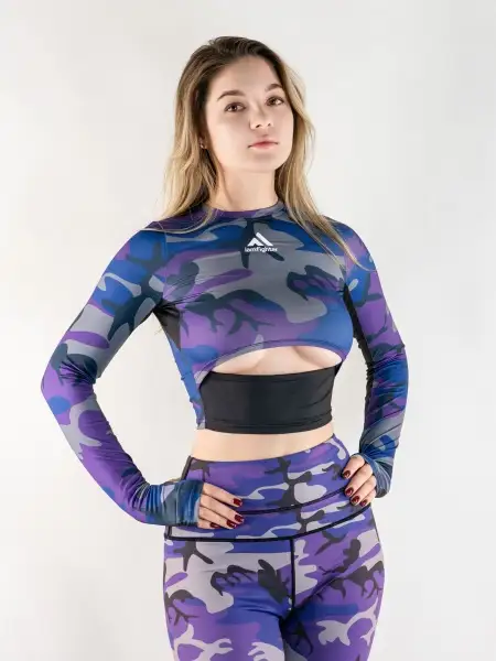 Топ женский IamFighter милитари (фиолетовый)