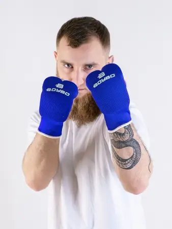 Накладки для каратэ BoyBo BO130, хлопок, синие