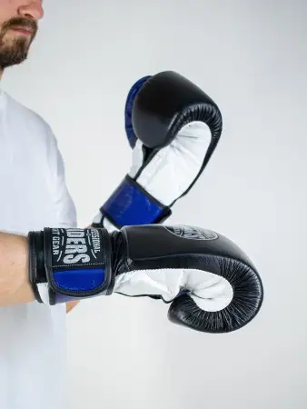 Перчатки боксерские LEADERS LiteSeries (черно-синие)