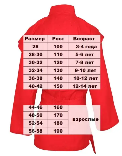 Куртка для самбо BoyBo красная, BSJ120 (160 см)