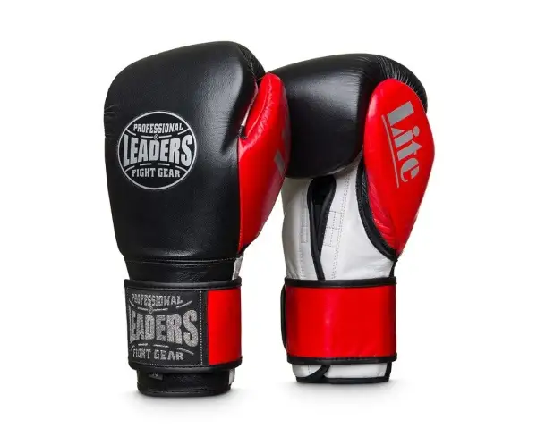 Перчатки боксерские LEADERS LiteSeries (черно-красные)