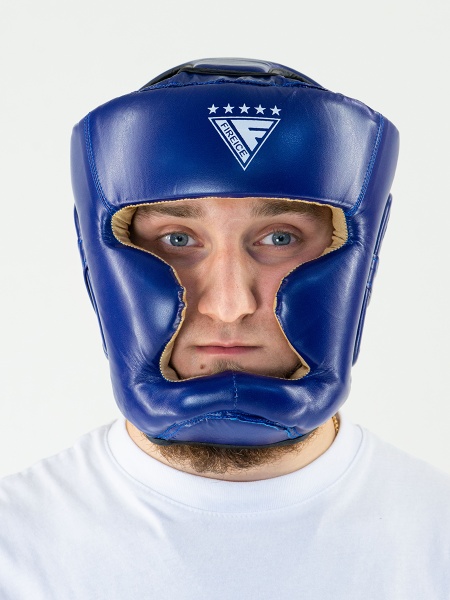 Шлем боксерский тренировочный FIREICE, закрытый, синий, FLEX