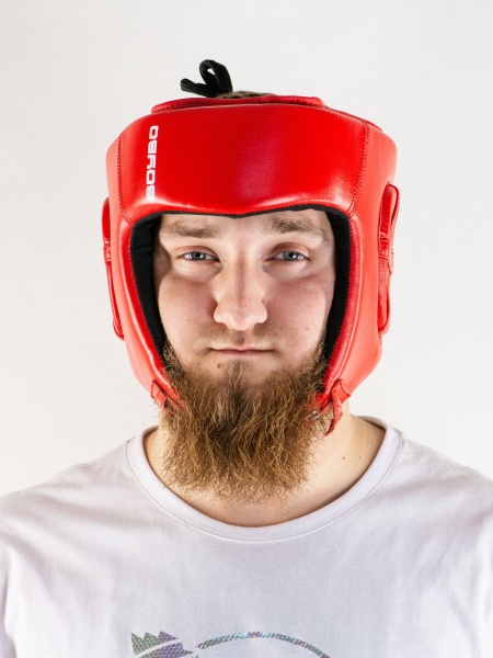 Шлем BoyBo TITAN, IB-24-1, кожа (одобрены ФБР), красный