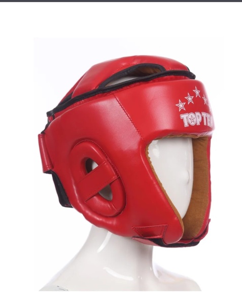 Шлем открытий c крестом на голове красный