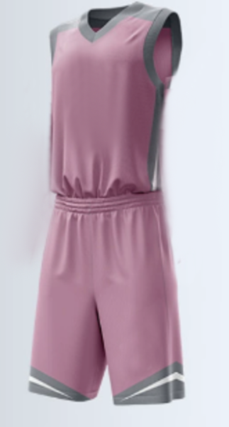Баскетбольная форма розовая с серыми 132