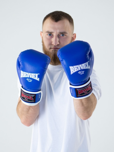 Перчатки боксёрские Reyvel Винил 80 (Синие)