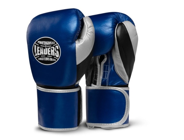 ПЕРЧАТКИ БОКСЕРСКИЕ LEADERS LEAD SERIES LONG VELCRO CUSTOM BL/BK/SIL