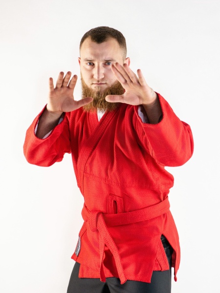 Куртка для самбо BoyBo красная, BSJ120 (160 см)