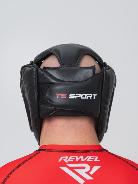 Шлем боксерский TS Sport с решеткой черный (XL)