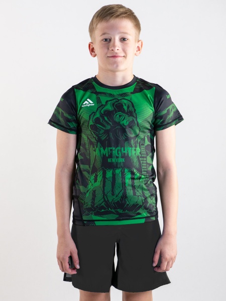 Рашгард кор. рукав I am Fighter Hulk детский (зеленый)