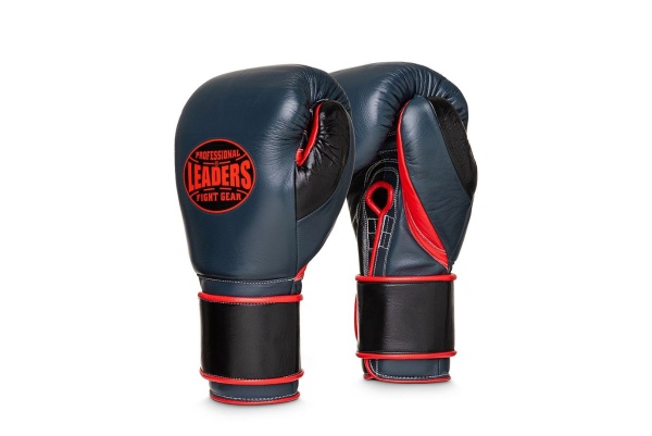 ПЕРЧАТКИ БОКСЕРСКИЕ LEADERS SUPER SERIES CUSTOM GR/BK/RD  серый/черный