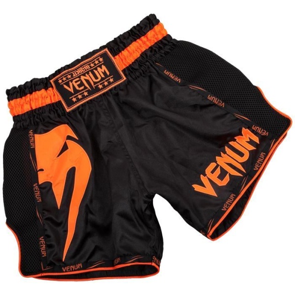 Шорты Muay Thai Venum Giant  черные c оранжевым