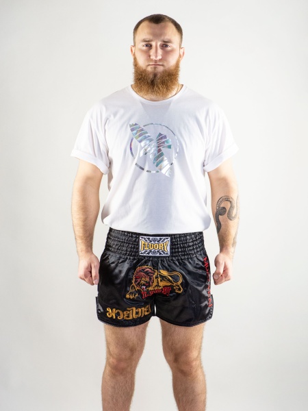 Шорты Муай-Тай Fluory Lion (черные)