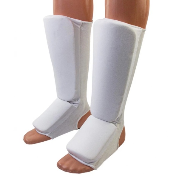 Защита голени и стопы (без принта), лайкра, белая