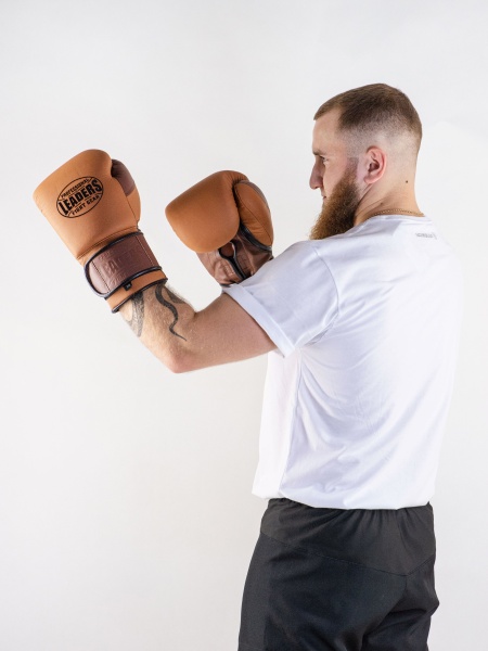 Перчатки боксерские LEADERS HERITAGE BR/BG (коричневый/бежевый)