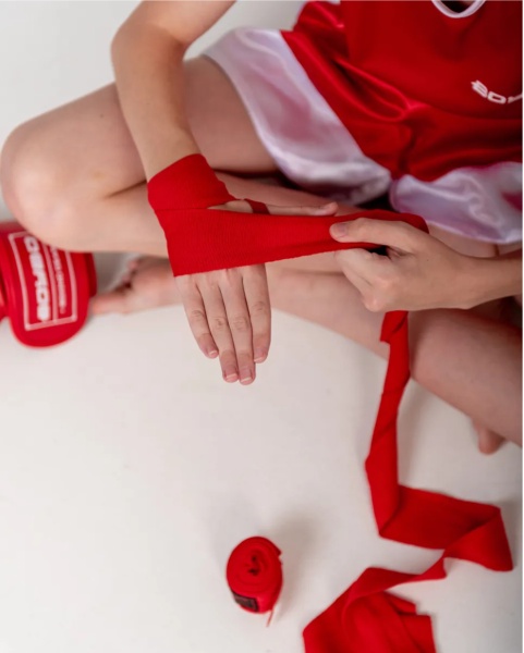 Бинты BoyBo хлопок-эластан, Красный