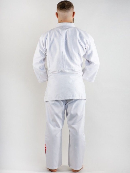 C555 Кимоно для дзюдо подростковое Clinch Judo Red FDR белое